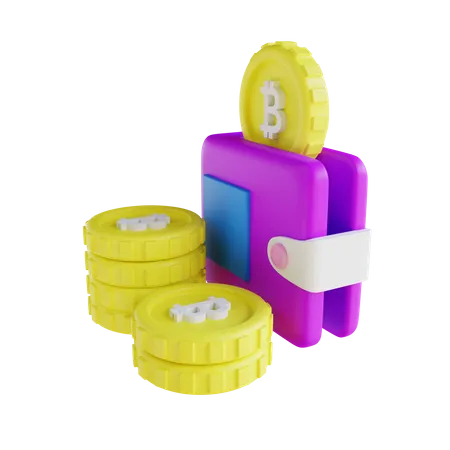 3 D Illustration Bitcoin Wallet 3D Icon