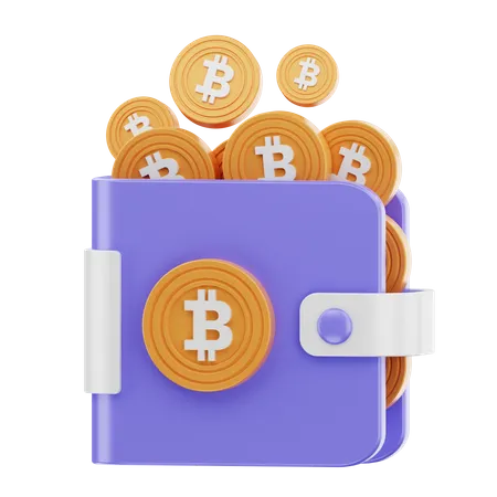 Bitcoin Wallet 3 D Illustration 3D Icon