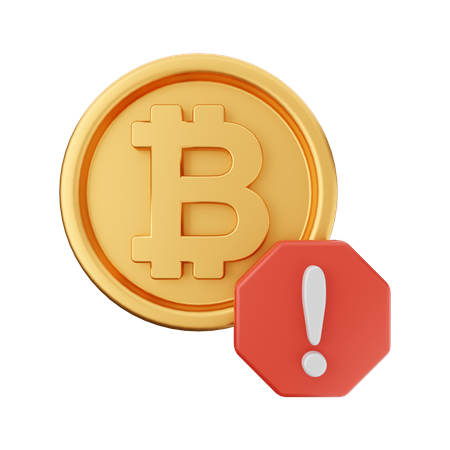 Bitcoin Warning 3D Icon