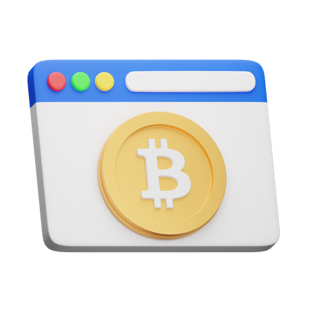 Bitcoin Website  3D Icon