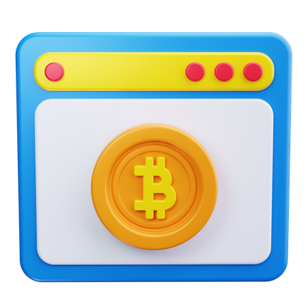 Bitcoin Website  3D Icon