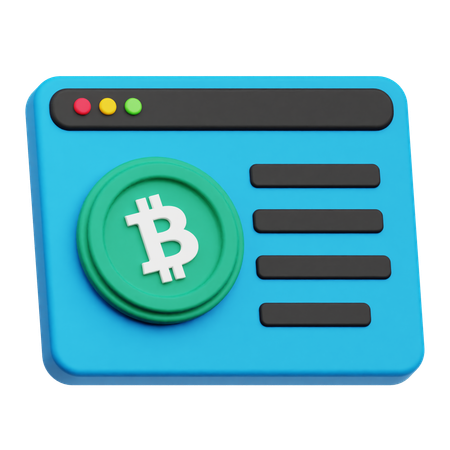 Bitcoin Website  3D Icon
