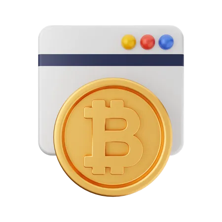 Bitcoin Website  3D Icon