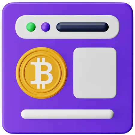 Bitcoin Website  3D Icon