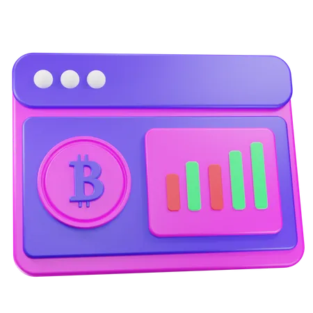 Bitcoin Website Chart  3D Icon