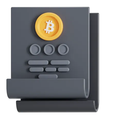 Bitcoin Whitepaper 3D Icon