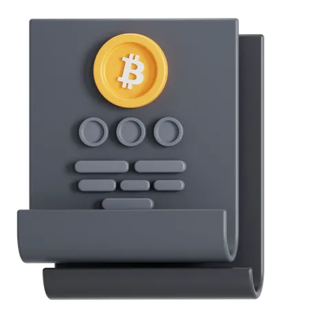 Bitcoin whitepaper  3D Icon