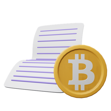 Bitcoin-Whitepaper  3D Illustration
