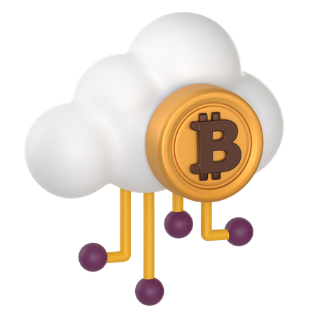 Crypto With Cloud 3D Icon