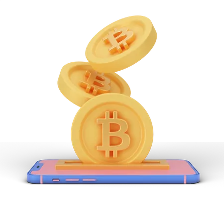 Bitcoin Withdraw  3D Illustration