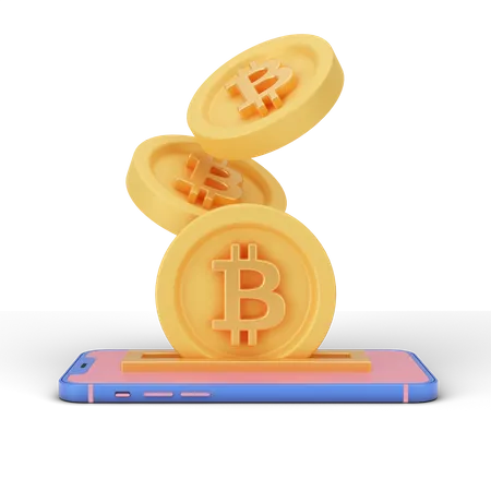 Bitcoin Withdraw 3D Illustration