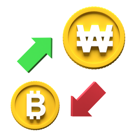 Bitcoin Won Exchange 3D Illustration
