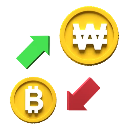 Bitcoin Won Exchange  3D Illustration