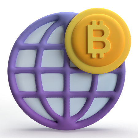 Bitcoin-Welt  3D Icon