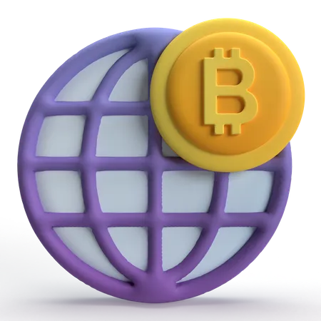 Bitcoin-Welt  3D Icon