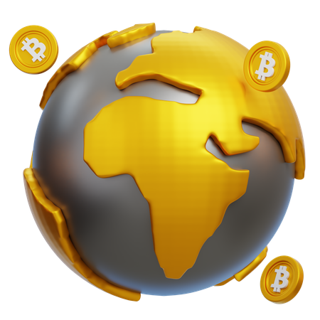 Bitcoin World 3D Icon