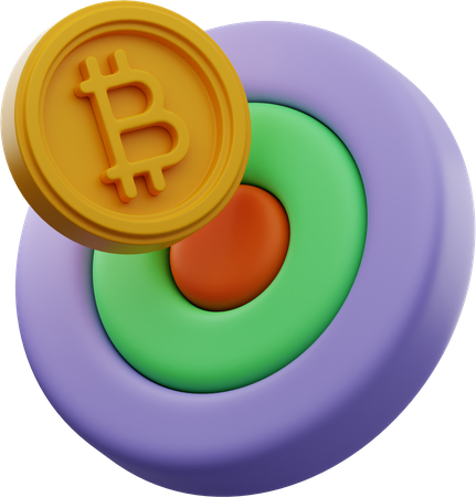 Bitcoin-Ziel  3D Illustration