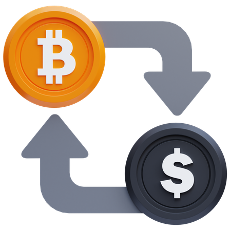 Bitcoin-Dollar-Umtausch  3D Icon