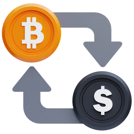 Bitcoin-Dollar-Umtausch  3D Icon