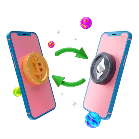 Bitcoin-zu-Ethereum-App  3D Icon
