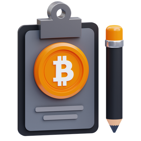 Bitcoin-Zwischenablage  3D Icon