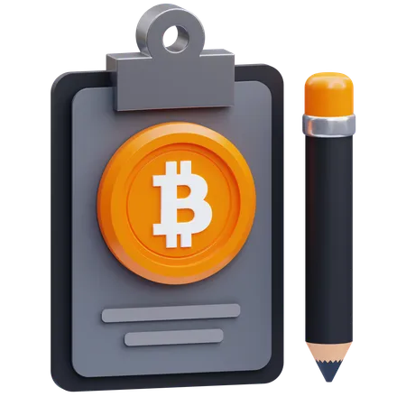 Bitcoin-Zwischenablage  3D Icon