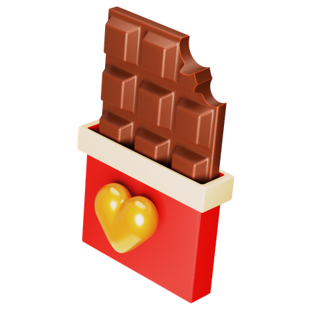 かじられたチョコレート  3D Icon