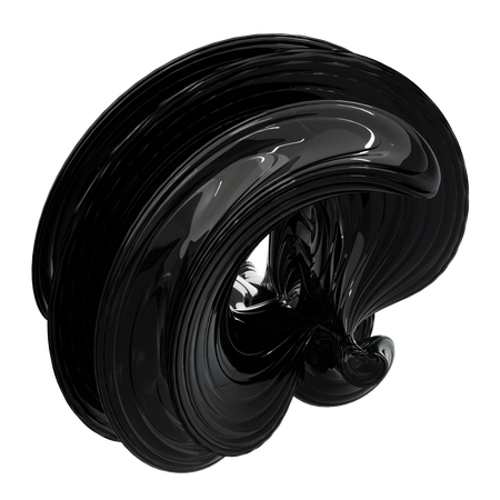 Black Abstract Shape  3D Icon