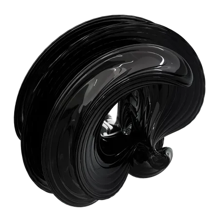 Black Abstract Shape  3D Icon