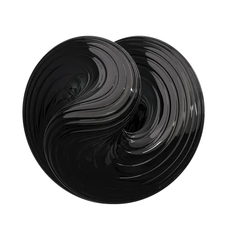 Black Abstract Shape  3D Icon