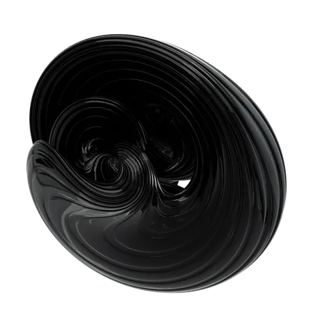 Black Abstract Shape  3D Icon