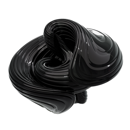 Black Abstract Shape  3D Icon