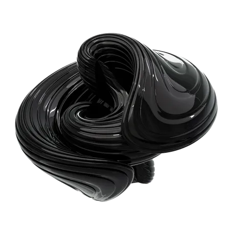 Black Abstract Shape  3D Icon