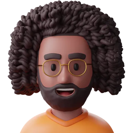 Black Afro Man  3D Icon