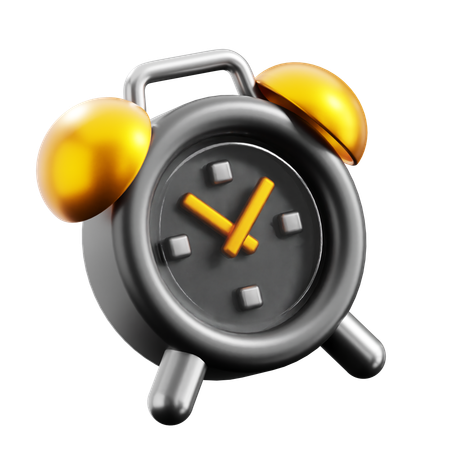 Black Alarm Clock  3D Icon