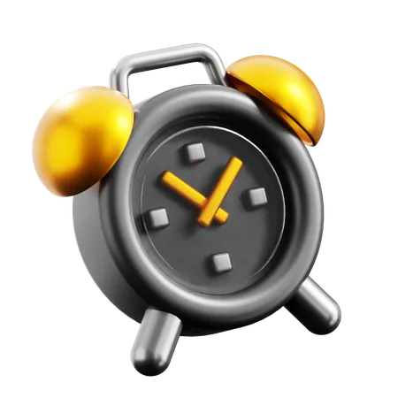 Black Alarm Clock  3D Icon