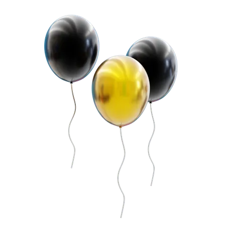 Balloons 3 D With Color 3D Icon