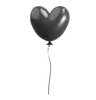 Black Balloon with a Heart Shape