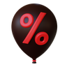 3d black balloon logo