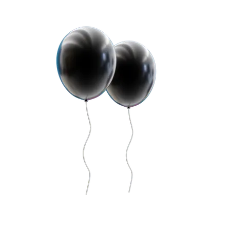 Black balloons  3D Icon