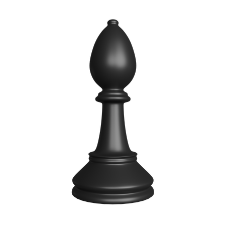 Black Bishop Chess Piece  3D Icon