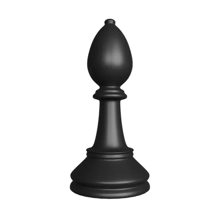 Black Bishop Chess Piece  3D Icon