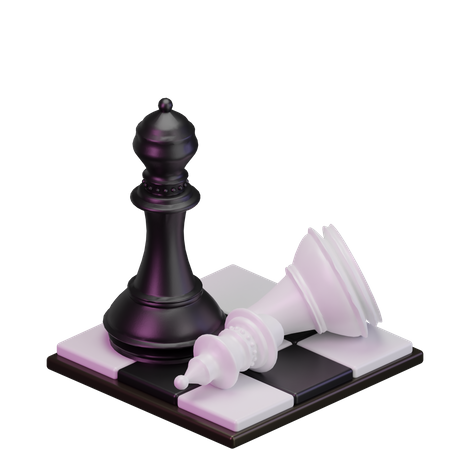 Black Bishop kill White Bishop  3D Icon