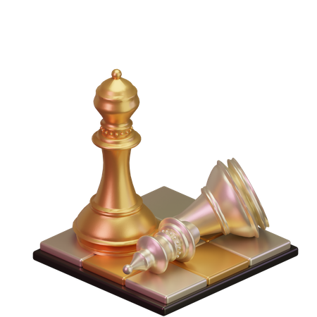 Black Bishop kill White Bishop  3D Icon