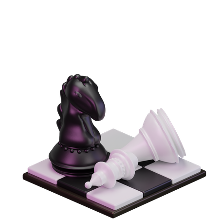 Black Bishop kill White Knight  3D Icon