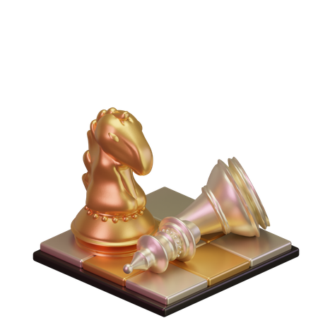 Black Bishop kill White Knight  3D Icon