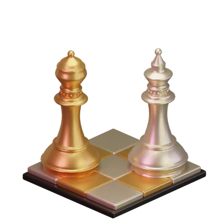 Premium Chess Gold Game 3 D Icon Pack 3D Icon