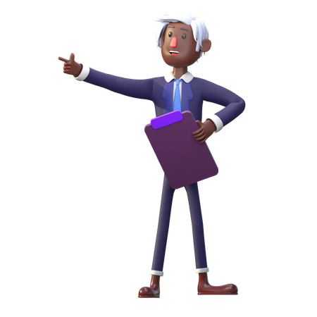 Black Businessman Giving Orders  3D Illustration