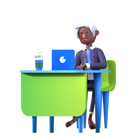 Black Businessman Is In The Office  3D Illustration