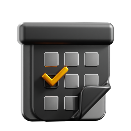 Black Calendar  3D Icon